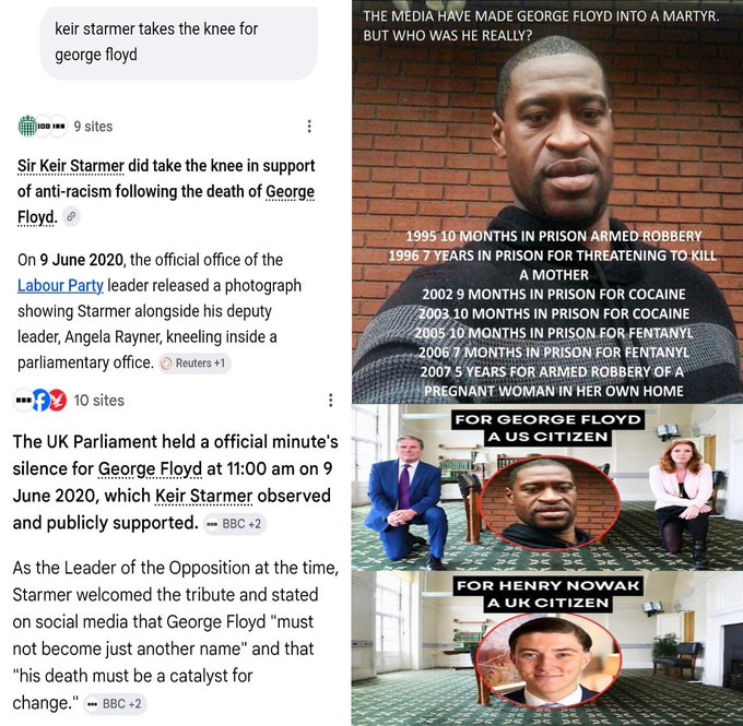 @Telegraph Yet Labour took the Knee for Career Criminal in US. Silent ...