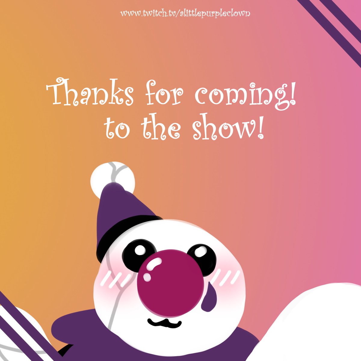 alilpurpleclown's tweet photo. Thanks for coming to hang out on stream! It was fun playing #Paralives with you guys! Join us again tomorrow for more Marble the Clown ❤️

#gaming #live #stream #pngtuber #clown #creator #adhd #safespace #hangout #chillvibes #lifesim #lifesimulator https://t.co/6J0FBAvgo2