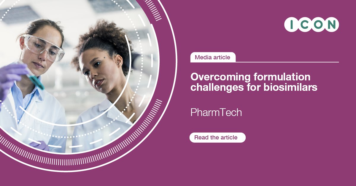 ICONplc's tweet photo. As #biosimilardevelopment shifts toward analytical comparability over clinical confirmation, CMC strategy is more critical than ever. 

In PharmTech, Venkat Reddy Sunkara and Kim Salgado explore impacts on formulation, timelines and #regulatory success. https://t.co/rqowVj62sN https://t.co/QJ8muhBXvY