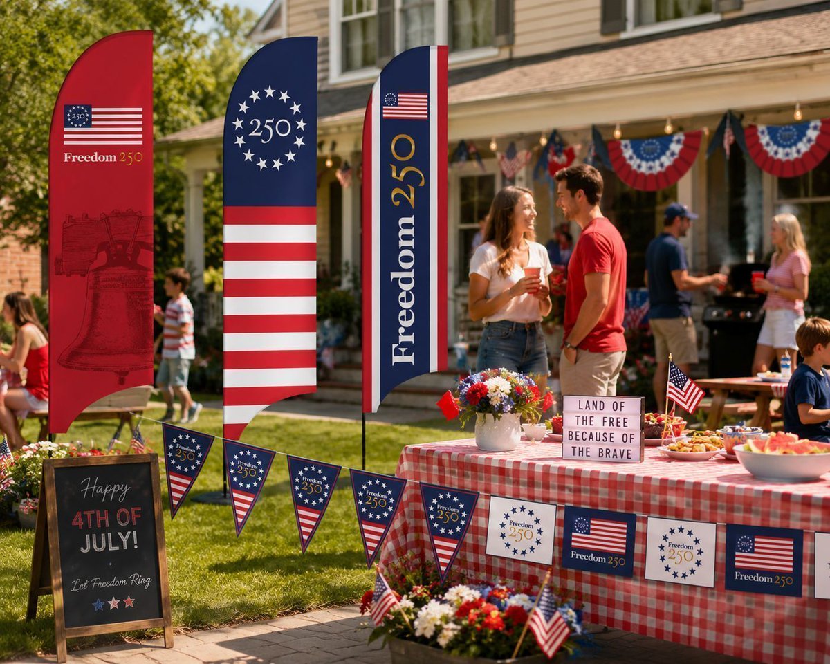 AMIGraphics's tweet photo. Let Freedom Ring! Only 40 days until America turns 250 — don’t wait until the last minute to gear up with the patriotic Freedom 250 collection.

https://t.co/YRv9Z2huYn 

#Freedom250 #America250 #LetFreedomRing #AMIResellers https://t.co/9rVBLR9gKk