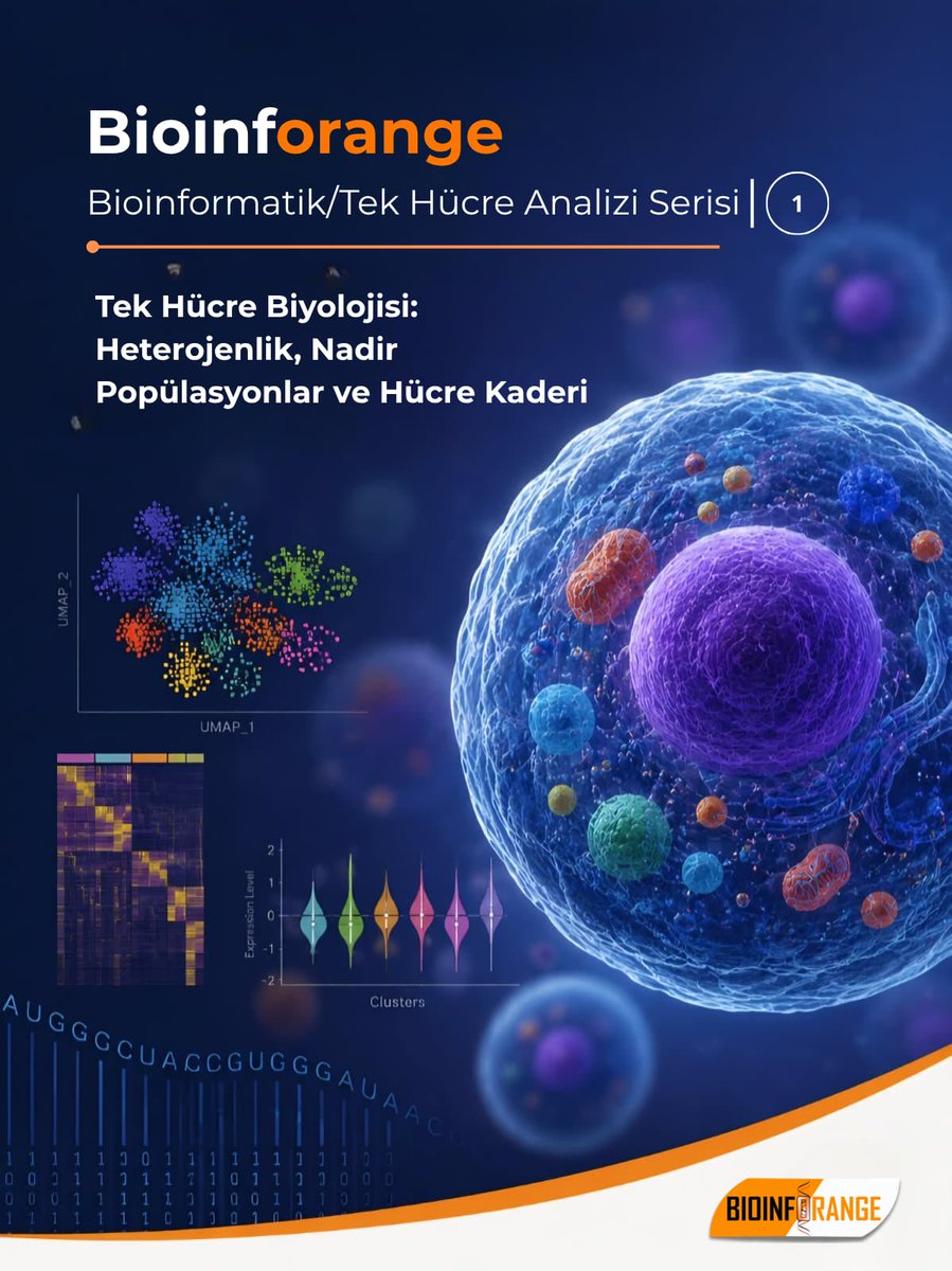 bioinforange's tweet photo. 🧬 Bulk RNA-seq, bir dokudaki milyonlarca hücreden izole edilen RNA sinyallerini tek bir “havuz” içinde birleştirerek analiz eder. Bu yöntem, gen ekspresyon düzeylerini genel hatlarıyla anlamak ve sistemik değişimleri takip etmek için oldukça güçlüdür. 📊

🔍 Ancak burada kritik bir teknik sınır vardır: Ortalama alma etkisi. Bir doku aslında heterojen bir yapıya sahiptir; yani birbirinden farklı hücre tiplerinden oluşur ve her hücre kendi gen setini farklı düzeylerde eksprese eder. Fakat bulk analizde bu hücresel çeşitlilik görünmez hale gelir ve tüm sinyal tek bir aritmetik ortalamaya indirgenir.

⚖️ Bu durumda genellikle baskın hücre tipleri veriyi domine ederken; sayıca az ancak biyolojik açıdan kritik role sahip nadir hücre popülasyonları "maskelenebilir" ve sinyalleri gölgede kalabilir.

⚡ Üstelik hücreler statik yapılar değildir; hücre döngüsü fazları, çevresel uyaranlar ve stokastik (rastlantısal) süreçler nedeniyle gen ekspresyonu sürekli bir devinim içindedir. Bulk RNA-seq, bu dinamik yapıyı ve hücreler arası varyasyonu yakalayamaz. Sonuçta elimizde, dinamik bir sürecin yalnızca belirli bir zaman dilimine ait "statik ve ortalama bir görüntüsü" kalır.

🧠 Özetle bulk RNA-seq; dokular arası karşılaştırmalar, biyobelirteç keşfi ve genel biyolojik eğilimleri anlamak için altın standarttır; ancak hücresel heterojenliği ve ince moleküler dinamikleri maskeleme riski taşır.

📝 “Bulk RNA-seq: Dokunun Transkripsiyonel Özeti” hakkında bir #bioinfonotes paylaşılmıştır.

✍️ Hazırlayan: Fati Candan Serin

🔍 Editör: İlke Ekin Akçalık

#rnaseq #bulkrnaseq #genetics #bioinformatics