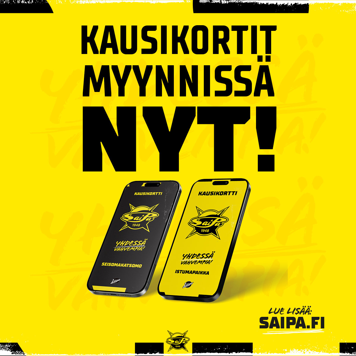 Liiga_SaiPa's tweet photo. Kausikortit nyt myynnissä!🔥

Varmista oma paikkasi superkaudelle 2026-2027, jossa pelimäärä kasvaa ja panokset kovenevat! 

Kotipelejä Kisapuistossa pelataan yhteensä 32 runkosarjan ottelua, yksi harjoitusottelu sekä alkukauden kolme CHL-ottelua.

Lisää: https://t.co/KpDlbHp5nI https://t.co/fQRkr3km0X