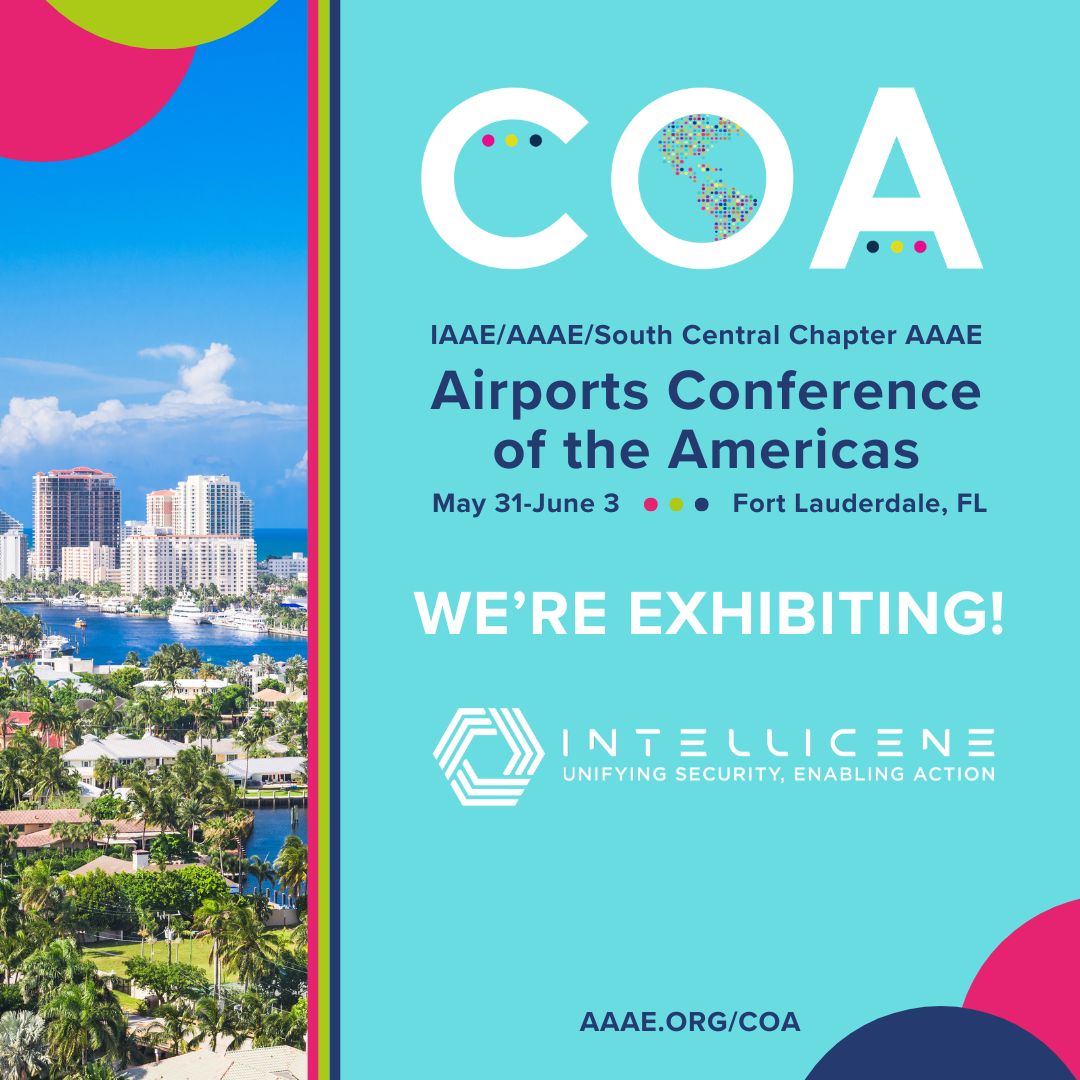Intellicene's tweet photo. Fasten your seatbelts. Airport security conversations are taking off ✈️
Intellicene will be at the IAAE/SCC Airports of the Americas Conference May 31 through June 3 in Fort Lauderdale. https://t.co/vwPMLpyC2I