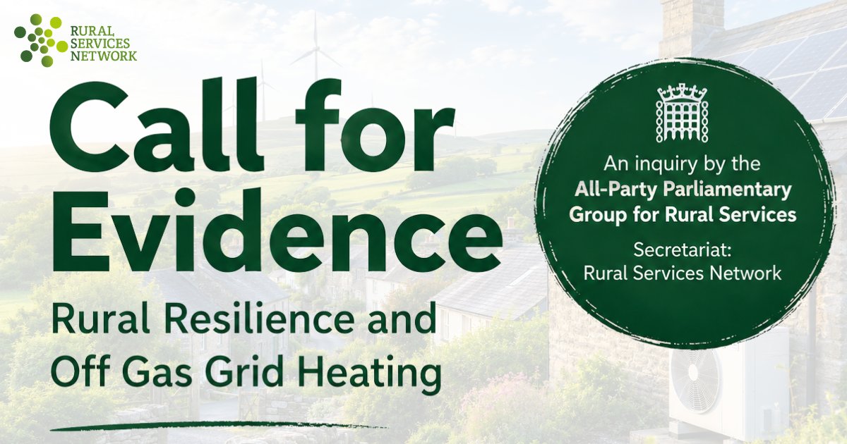 RSNonline's tweet photo. The APPG for Rural Services is seeking evidence on:
🏡Off-gas grid homes
⚡️Rising rural energy costs
🌱The transition to net zero

Read more &amp; submit your evidence: https://t.co/Xf8KESvTIC

#RuralServices #NetZero #FuelPoverty https://t.co/l1iZugsq3Q