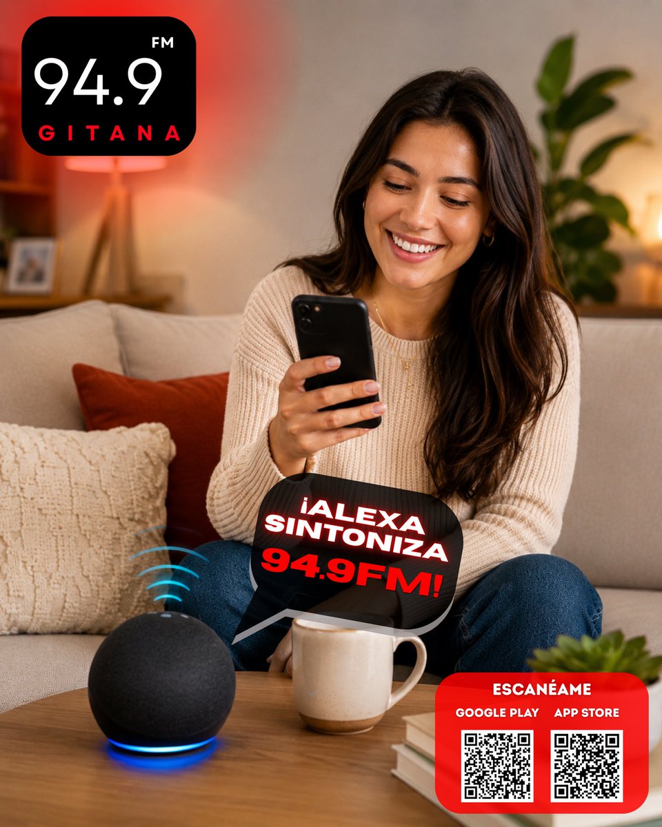 gitanaecuador's tweet photo. 🎙️ “Alexa, sintoniza 94.9FM” 🎶

Disfruta de la mejor música, entrevistas y programación desde cualquier lugar de tu hogar.

📻 Conéctate con 94.9FM y acompaña tus días junto a tu radio favorita.

✨ 94.9FM, la radio vuelve

#949fm #radio #Alexa https://t.co/wo65lS3jrj