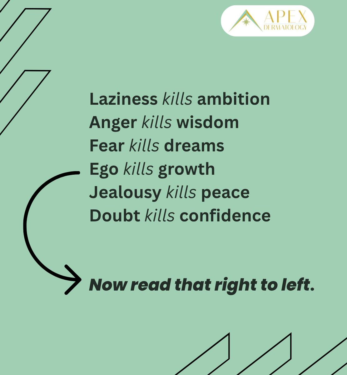 apex_derm's tweet photo. If you feel like you’ve lost touch with who you are, this will help you find your way back.
.
.
.
https://t.co/uOyh8BbvAB
818-889-2739
32144 Agoura Road Suite 112, Westlake Village, California (CA) 91361
.
.
.
#selflove #selcare #mindset #ApexDermatology #WestlakeVillage #CA https://t.co/Zj1Kt4J5Cv