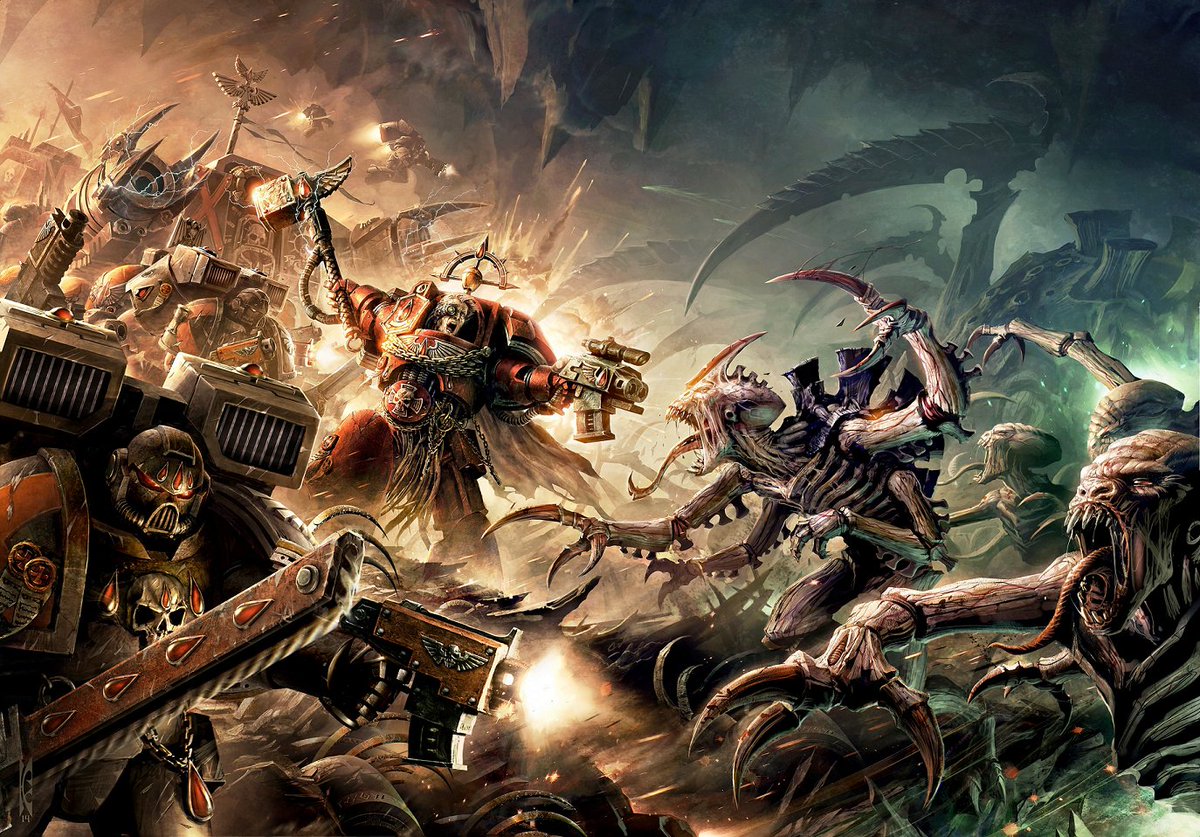 SanguinisI's tweet photo. “The hive mind looked out of its innumerable eyes towards the dull red star of Baal. It apprehended that this was the hive of the warriors that had hurt it so grievously, who had burned its feeding grounds and scattered its fleets. It hated the red prey, and it coveted them.” https://t.co/oGICfXyyYb