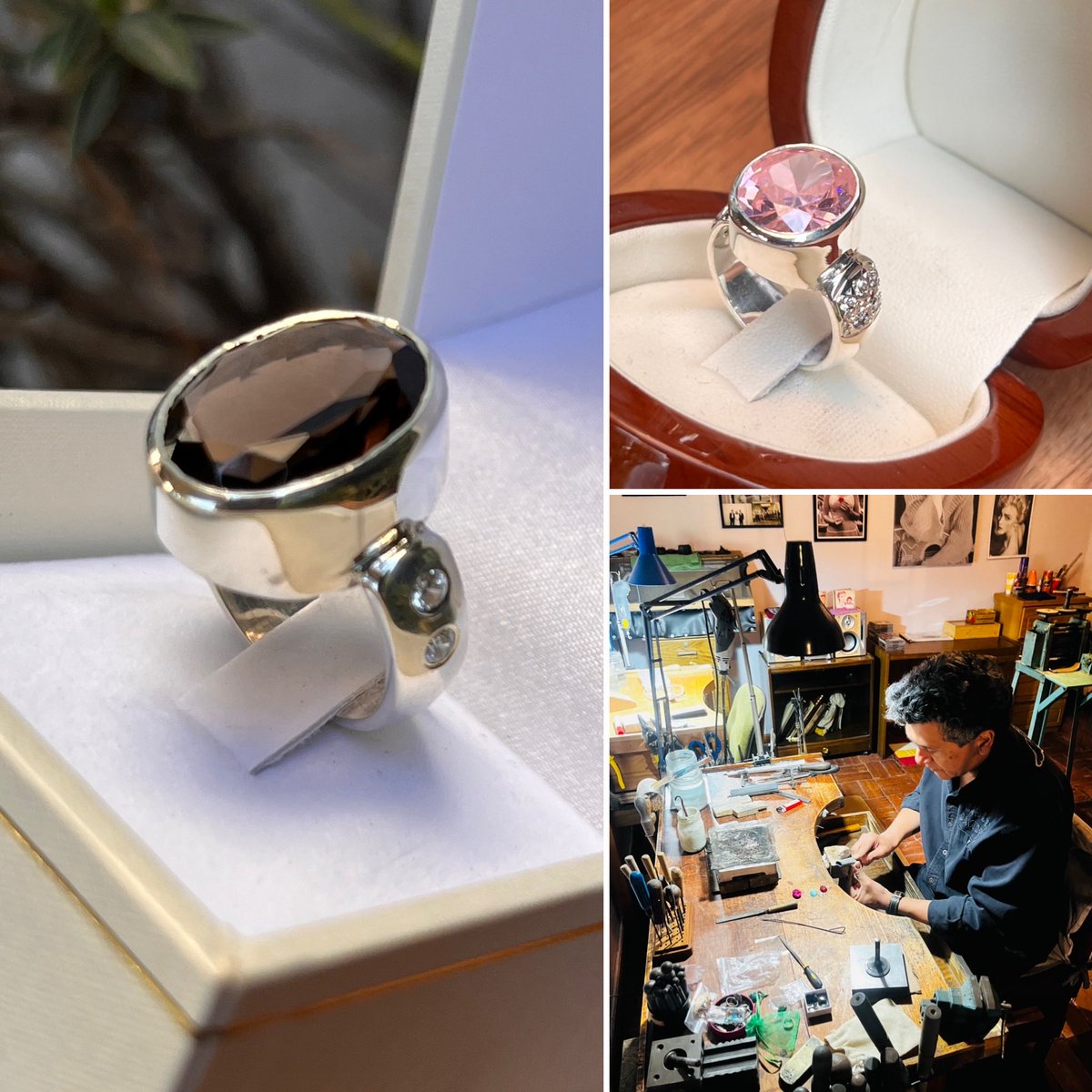 antonioaburtoc's tweet photo. Anillos hechos en Plata , más Cuarzo Natural y Rosa de Francia … adicionalmente circones pequeños , todo engastado a mano 🤚🏽❤️💍

#CuarzoFume 
#RosaFrancia 
#TrabajosUnicos https://t.co/AqNWAtCYDb