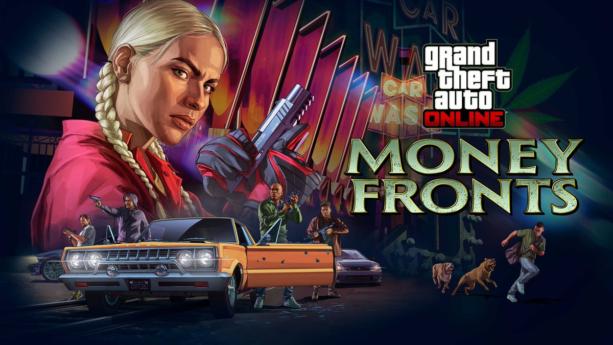 GTANF's tweet photo. Relancez-vous dans le blanchiment d'argent dans #GTAOnline et profitez des bonus avec les missions dédiées via la station de lavage, Higgins Helitours et Smoke on the Water ! Découvrez les avantages et promos jusqu'au 3 juin ! #RockstarGames

Détails : https://t.co/jy2AQ6VlQE https://t.co/KIwsMdmo2q