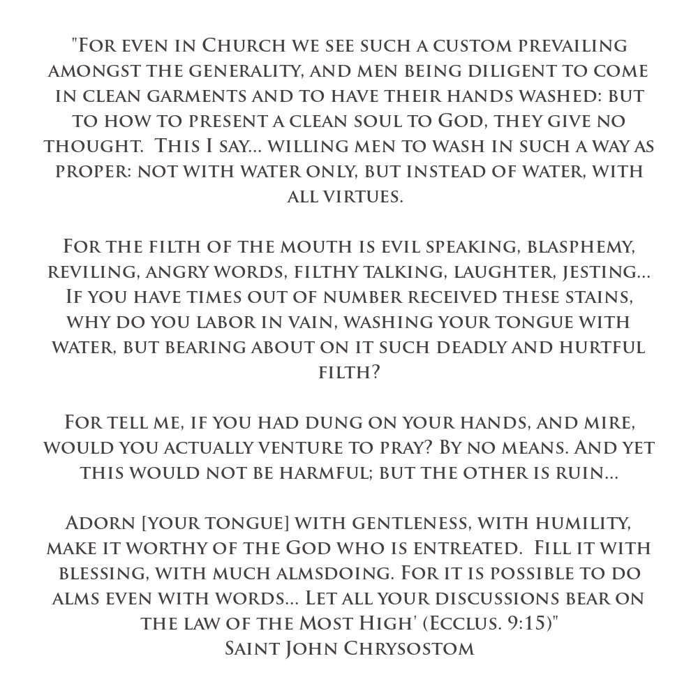 OrthodoxPole81's tweet photo. Saint John Chrysostom on using cussing as damaging to the soul. https://t.co/VoTO63Y8Wr