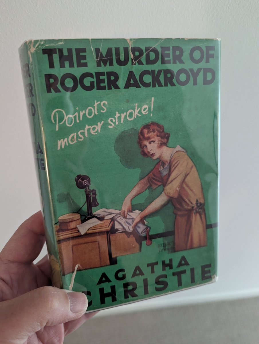 CollectChristie's tweet photo. A new addition to my collection is this "The Murder of Roger Ackroyd" an #agathachristie masterpiece that I'll be talking about at this year's Festival in Sept. Bought at auction this later edtn is special as an ex-Detection Club Library (DCL) copy that Christie was a member of. https://t.co/tdmmA8QOUD