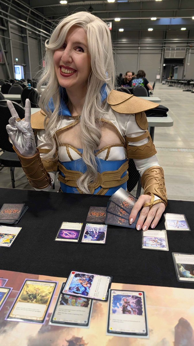 zaeliamFAB's tweet photo. It was the last game of the last tournament on Sunday. I was exhausted. My opponent played “my card” Lightning Form 🥹

I forgot about the tiredness and felt absurdly happy at instant speed 😂
We both laughed about it and had a great time! 🙌

This game is so special 🫶
#fabtcg https://t.co/tkreF5T8fc