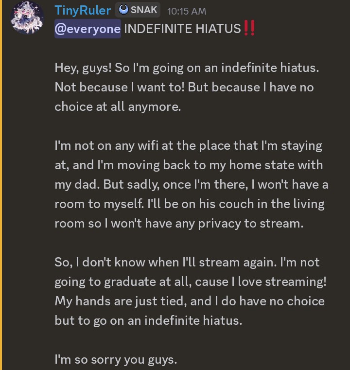 TinyRuler's tweet photo. ‼️ INDEFINITE HIATUS ‼️ https://t.co/MM6KvidTmi