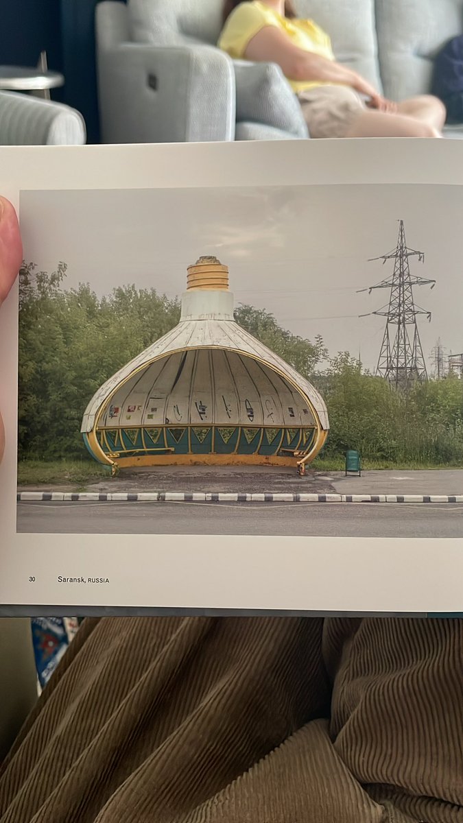 DavidBe31099196's tweet photo. A birthday present, volume two of Soviet Bus Stops by the Canadian photographer Christopher Herwig. Volume one was also ordered but is lost in the mail, alas. Quite fascinating. 

I learned a new word, Gesamtkunstwerk, which refers to a complex or network of art comprising various elements such as murals, mosaics, statuary, and architecture and architectural embellishment to create a whole piece of art organised around a narrative. 

The Moscow Metro is a well known example. Its stations designed as a continuous propaganda reel of Russian and Soviet history.

Soviet bus stops did much the same thing but in a more rural setting and more distributed. They’re obviously much more modest but still very evocative.

I recommend this book!
