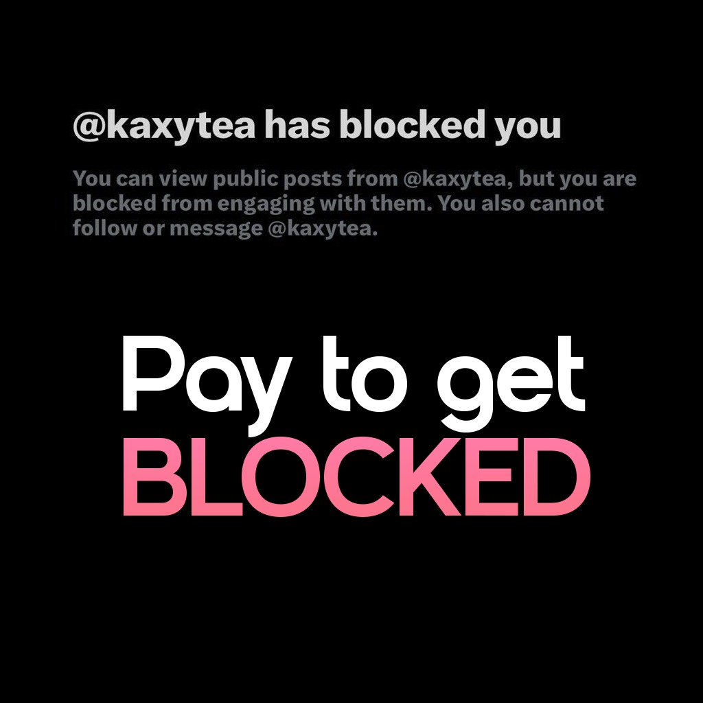 all4kaye's tweet photo. you could easily go and try to talk to her by yourself but the idea of paying another man that only gives you pixels makes you spiral? princess wants to laugh at more losers that wanna get blocked by her

get in my dms unc, @kaxytea isn't 4 you😴 https://t.co/eq8JU6GeNi