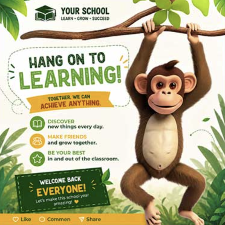 ixd_zone's tweet photo. 🐵📚 Welcome Back to School! 🌿✨
Learning is an adventure, and every new school year is a chance to grow, explore, and achieve amazing things together! 💚
https://t.co/e9GOyOKZJP

#CreativeLearning #GrowTogether #KidsEducation #ClassroomGoals #SchoolCommunity #ixdzone https://t.co/YiAd7I6mRL