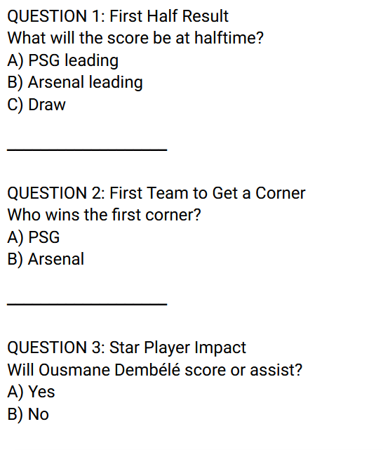_kennyblaze1391's tweet photo. 🔥🔥🔥 GRAND FINAL 🔥🔥🔥

₦1,000,000 ON THE LINE 💰

4 CHAMPIONS. 1 FINAL CHALLENGE.
PSG vs ARSENAL

🎯 THE CHALLENGE:

Each finalist answers 10 prediction 
questions about the match.

Most correct predictions = ₦1,000,000 💰

All happening on TG: https://t.co/dGq19Ocx97 https://t.co/VL5lIY6O1I