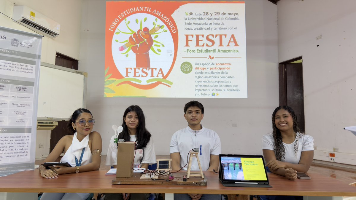 AmazoniaUNAL's tweet photo. Más de 90 proyectos estudiantiles dieron apertura al Foro Estudiantil Amazónico FESTA2026 en la UNAL Sede Amazonia.

Durante el 28 y 29 de mayo, estudiantes de la región amazónica presentan iniciativas sobre territorio, cultura, medio ambiente, educación y dinámicas sociales https://t.co/QADrgvTFF3