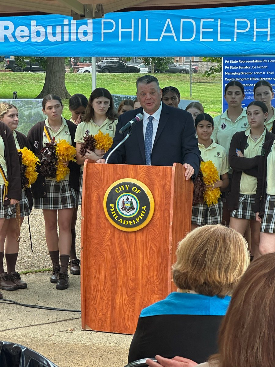 RepPGallagher's tweet photo. Big day in Holmesburg! Yesterday, I joined @DriscollForPHL, @PhilaParkandRec Commissioner Susan Slawson, St. Hubert's High School President Dr. Liz Pando, and our amazing community to break ground on a $5 million transformation of Russo Park! https://t.co/MtivRD8gM2 https://t.co/It7hbMqIa9
