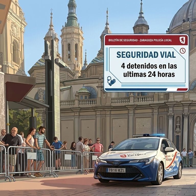 policiazaragoza's tweet photo. En las últimas horas, 4️⃣ detenidos contra la #SeguridadVial
🔹 Conductor de 21 años circula de forma anómala en el Parking Sur. Agentes de #SectorCentro comprueban que 𝗰𝗮𝗿𝗲𝗰𝗲 𝗱𝗲 𝗽𝗲𝗿𝗺𝗶𝘀𝗼 de conducir por no haberlo obtenido nunca + Copiloto de 32 años en calidad de 𝗰𝗼𝗼𝗽𝗲𝗿𝗮𝗱𝗼𝗿 𝗻𝗲𝗰𝗲𝘀𝗮𝗿𝗶𝗼 🙄
🔹 Conductor de 27 años, es detectado por agentes del #SectorNorte circulando con ciclomotor de alquiler 𝗰𝗮𝗿𝗲𝗰𝗶𝗲𝗻𝗱𝗼 𝗱𝗲 𝗽𝗲𝗿𝗺𝗶𝘀𝗼, al no haberlo obtenido nunca
🔹 Conductor de 39 años, se le imputa un delito de 𝗰𝗼𝗻𝗱𝘂𝗰𝗶𝗿 𝘃𝗲𝗵𝗶́𝗰𝘂𝗹𝗼 𝗯𝗮𝗷𝗼 𝗹𝗮 𝗶𝗻𝗳𝗹𝘂𝗲𝗻𝗰𝗶𝗮 𝗱𝗲 𝗯𝗲𝗯𝗶𝗱𝗮𝘀 𝗮𝗹𝗰𝗼𝗵𝗼́𝗹𝗶𝗰𝗮𝘀 tras arrojar tasa penal superior a la establecida.