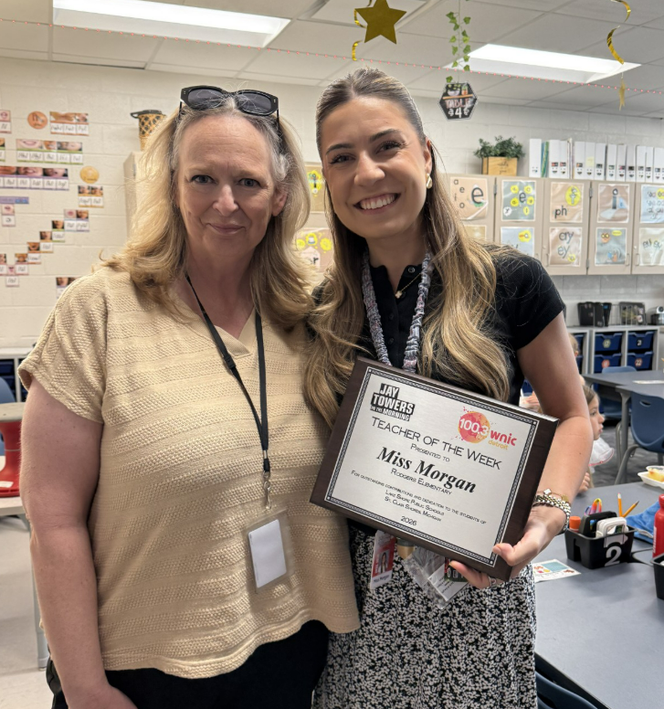 1003WNIC's tweet photo. We’re celebrating Miss. Morgan from Rodgers Elementary in St. Clair Shores as the Jay Towers in the Morning Teacher of the Week! Congratulations on being an awesome teacher! 📚🍎

Powered by: Kroger, Woods Trophies, Visit Florida, &amp; Family Heating and Cooling 

#LoveFL https://t.co/fBd22UXPeZ