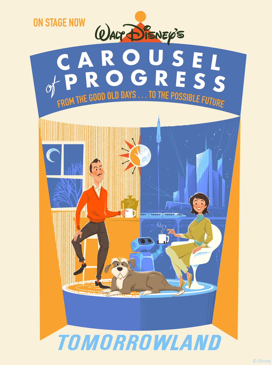 TPMvideos's tweet photo. Very excited to finally see Carousel of Progress get the love it deserves. An attraction about progress should be updated since a lot has progressed in the 80 year gap from Act 3 until now. It would be strange to have a 100 year gap from Act 3 to the future in Act 4. https://t.co/2lcZH19Vxd