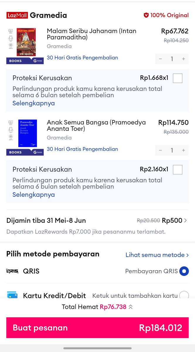 aqeelasky's tweet photo. @escapeew_ kak, aku izin ikutan ya.
kebetulan lagi ada diskon di buku yg sudah lama jadi wl aku, siapa tahu bisa coret wishlist melalui kakak🥰 https://t.co/YSFJxFJohJ
