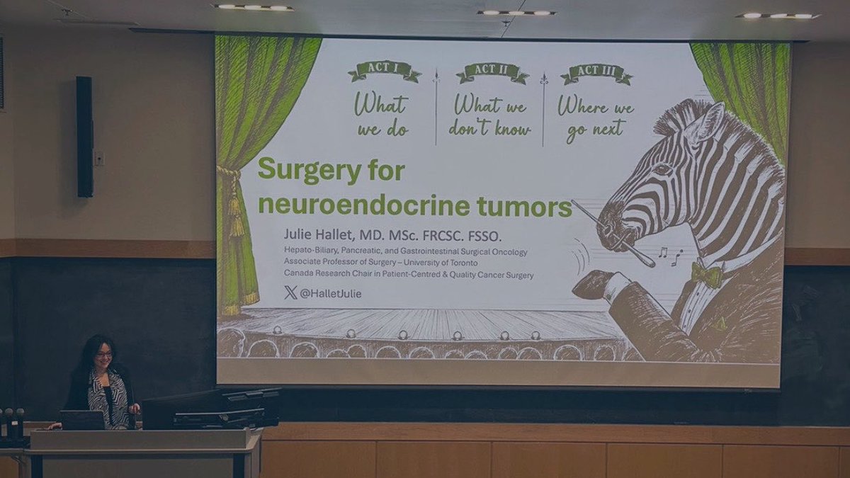 HalletJulie's tweet photo. Honored to give the Michael Warso Surg Onc Grand Rounds @thisisuic: NETs surgical care 🦓- multidisciplinary, integrated cancer care Dr Warso modelled in his career
Thanks @AEjaz85 for the invite &amp; warm welcome! Excited to watch the surg onc group blossom under your leadership💪 https://t.co/8sjq4X7KNT