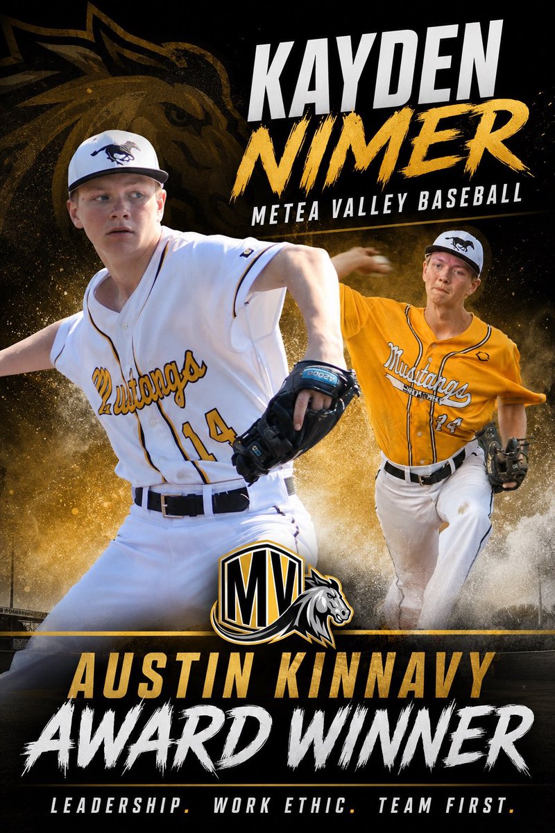 MeteaBaseball's tweet photo. Congrats to Kayden Nimer on being named our Austin Kinnavy Award Winner! This award goes to our Best Senior Teammate each season. Kayden is a great representative of Metea Valley on and off the field! https://t.co/89H82xtbJi