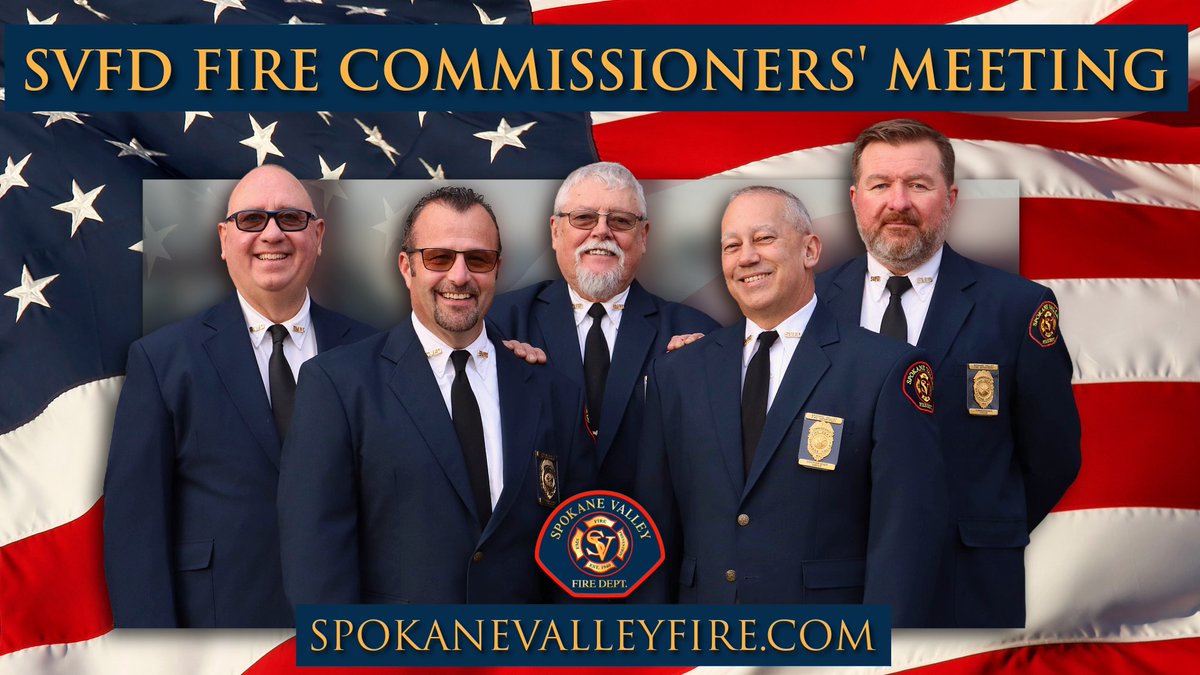 SpokaneValleyFD's tweet photo. EVENT REMINDER
The Spokane Valley Fire Department Board of Fire Commissioners Special Meeting is scheduled for Thursday, May 28, 2026, at 3:30 PM.

Public comment will not be accepted during this meeting.

📺 Watch live on YouTube:
https://t.co/PmVMWimQIT

#SVFD https://t.co/nxNNjtzKjT