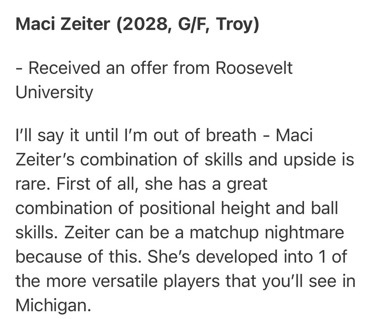 maci_zeiter's tweet photo. Thank you @HankampScott for this write up! Really appreciate the time and effort you put into watching me play!! https://t.co/GeZQ2LUCxq