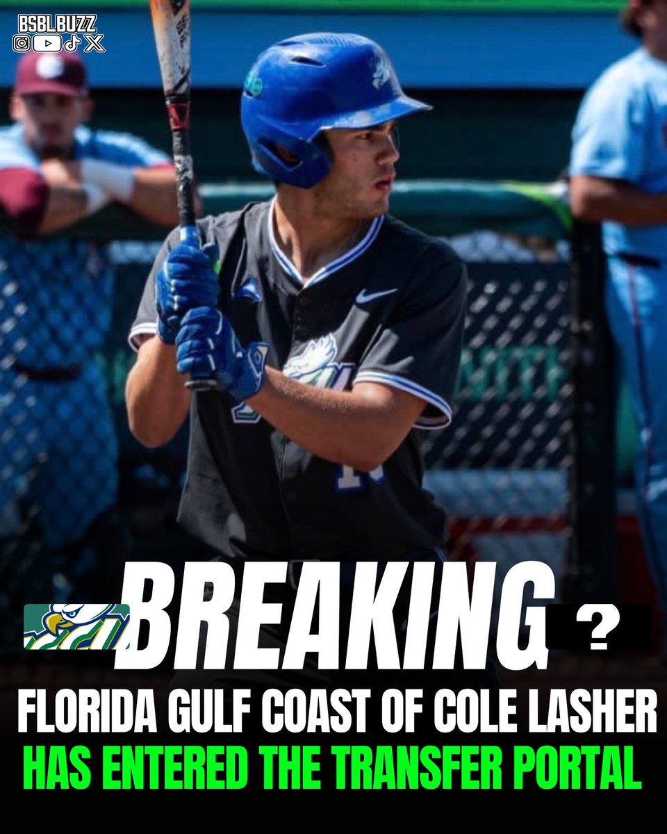 bsblbuzz's tweet photo. BREAKING: FGCU OF @cole_lasher has entered the Transfer Portal.

Lasher hit .254 with 29 hits and 16 walks this season. https://t.co/QYnOhXU32m