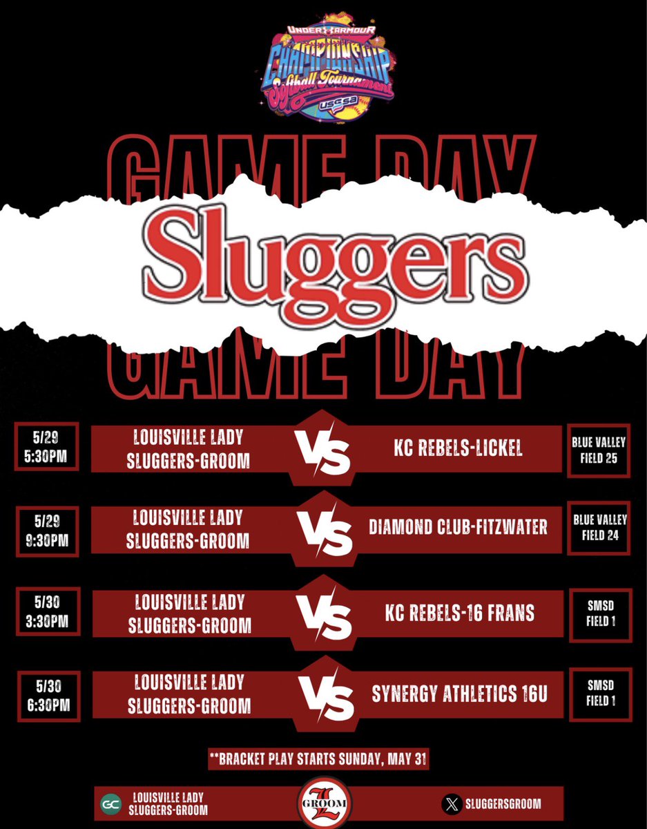 kerrigangaston's tweet photo. Schedule for the weekend! Thanks to @SluggersGroom for the opportunity to play! 

@AndyPaalhar @chiarelli242 @ExtraInningSB @FSU_Softball @EastonBrandEng @espn @NWMOSPORTS2000 @MoStateSoftball https://t.co/jz2IVN0bCS