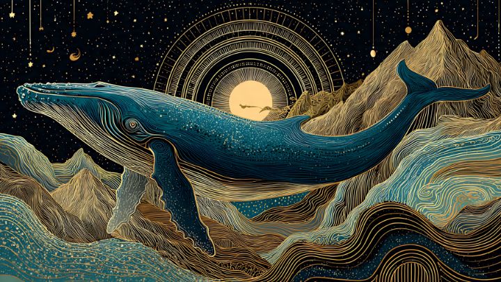 denrfq__'s tweet photo. Art of the Day! "Dreamlike Whale Drifting Beneath End". Buy at: https://t.co/EGZWHt7bFj https://t.co/DG2X3En70M