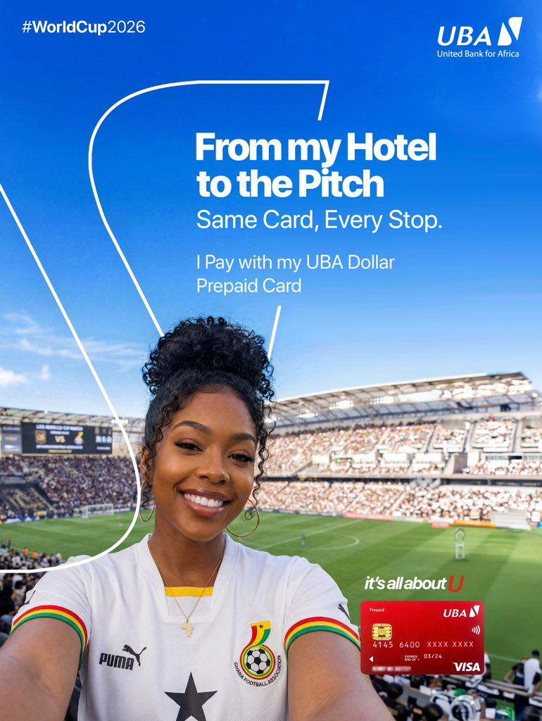 UBAGhanaLtd's tweet photo. Football season is here ⚽️🔥
And every matchday just got easier with your UBA Prepaid Card 💳

From subscriptions to snacks—pay fast, pay easy.
No stress. Just vibes.

Visit any UBA Branch to get yours today!

#AfricasGlobalBank #UBACards #ItsAllAboutU https://t.co/WlZ8XcajIM