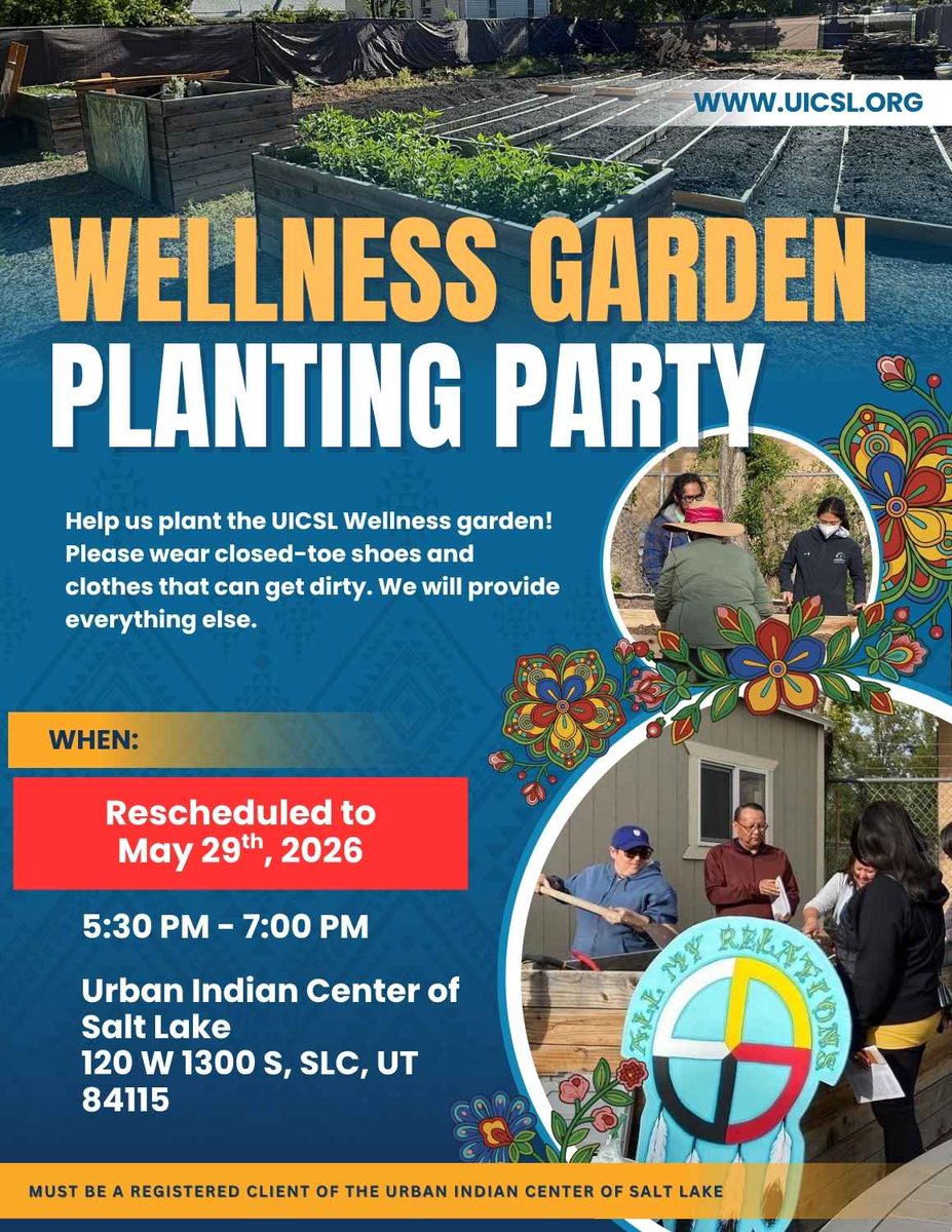 UICSaltLake's tweet photo. Our Wellness Garden Planting Party is tomorrow! Come get your hands dirty and take part in the growth of our community! https://t.co/Pp1zTcChT5