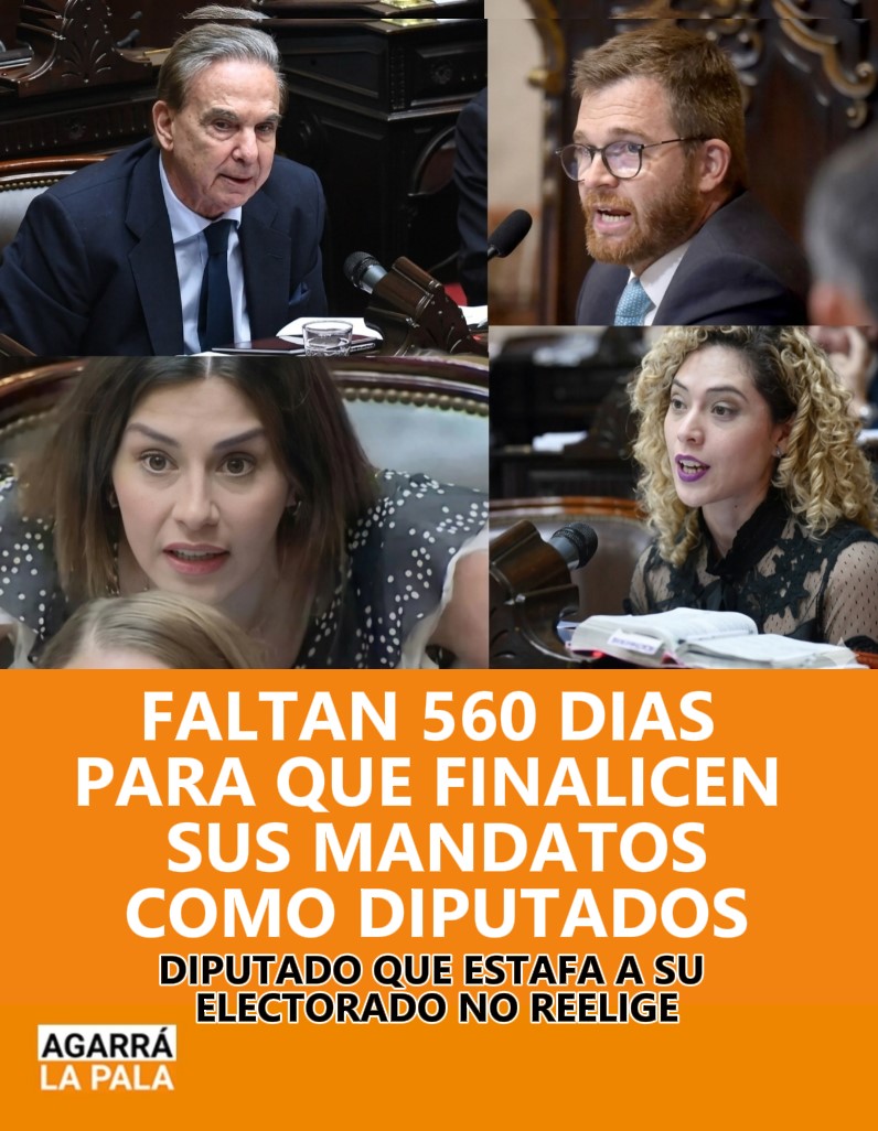 agarra_pala's tweet photo. FALTAN 560 DÍAS PARA QUE FINALICEN SUS MANDATOS COMO DIPUTADOS. DIPUTADO QUE ESTAFA A SU ELECTORADO NO REELIGE
@JMilei https://t.co/JbUMpHThQS