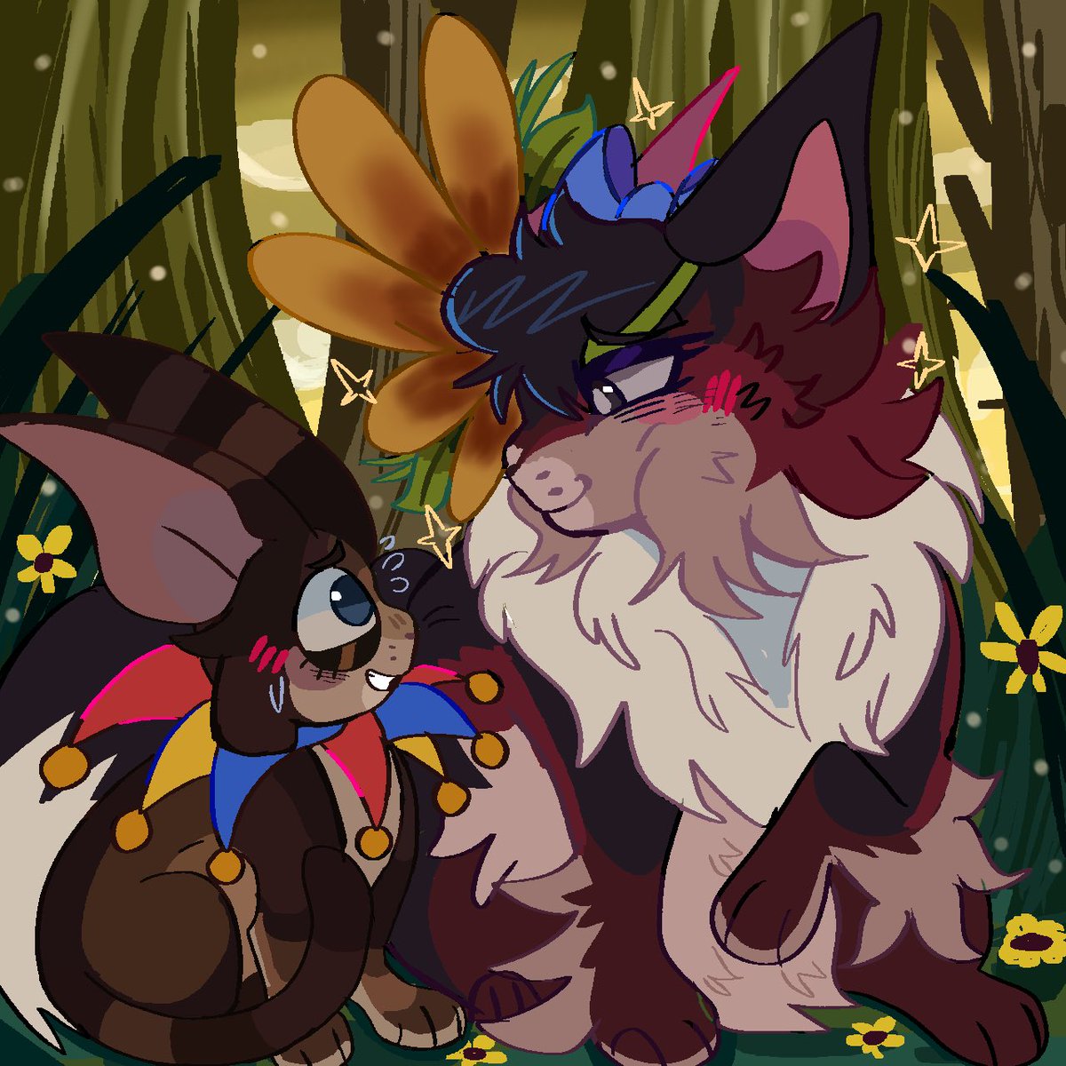 Nixie0627's tweet photo. they’re so stinky in love your honor 

Design belongs to @Strawbecupcake 
#tadc #jesterdoll #ragapom #buttonblossom #warriorcats https://t.co/b57AJEtUbt