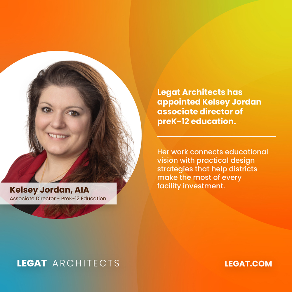 Legat_Architect's tweet photo. Congratulations to Kelsey Jordan on her appointment to associate director of preK-12 education at Legat. : https://t.co/Y7I9gzQJX1 

#educationdesign #SchoolDesign #LearningEnvironments #ArchitectureLeadership #womeninarchitecture #Fallingwater https://t.co/B5rza14S17