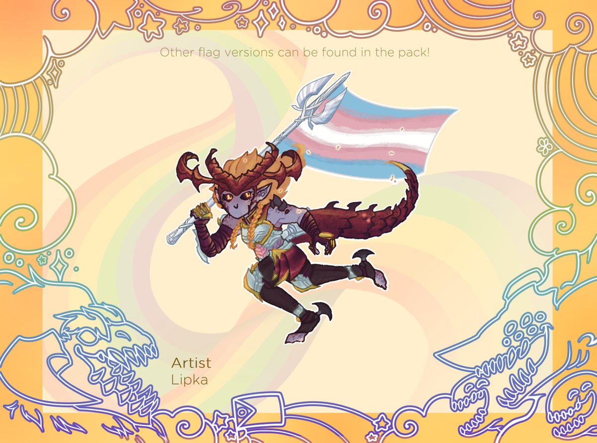 LoLPrideChibis's tweet photo. Shyvana celebrates Pride with fiery fun! Trans-form!

🎨: @/waveparticle (on Bluesky) https://t.co/X2gjxWg66h
