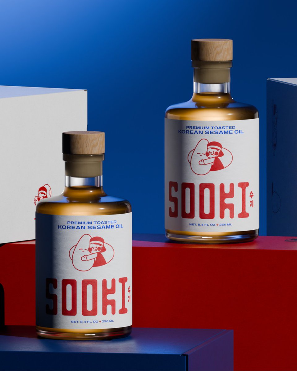 PENTAWARDS's tweet photo. The Collected Works' #packagingdesign for Sooki Sesam Oil. Rooted in Sooki Food's family story and traditional production methods, the identity and packaging feel partly nostalgic, partly modern, and very delicious. #DailyDesignInspiration https://t.co/oHn61oHtny