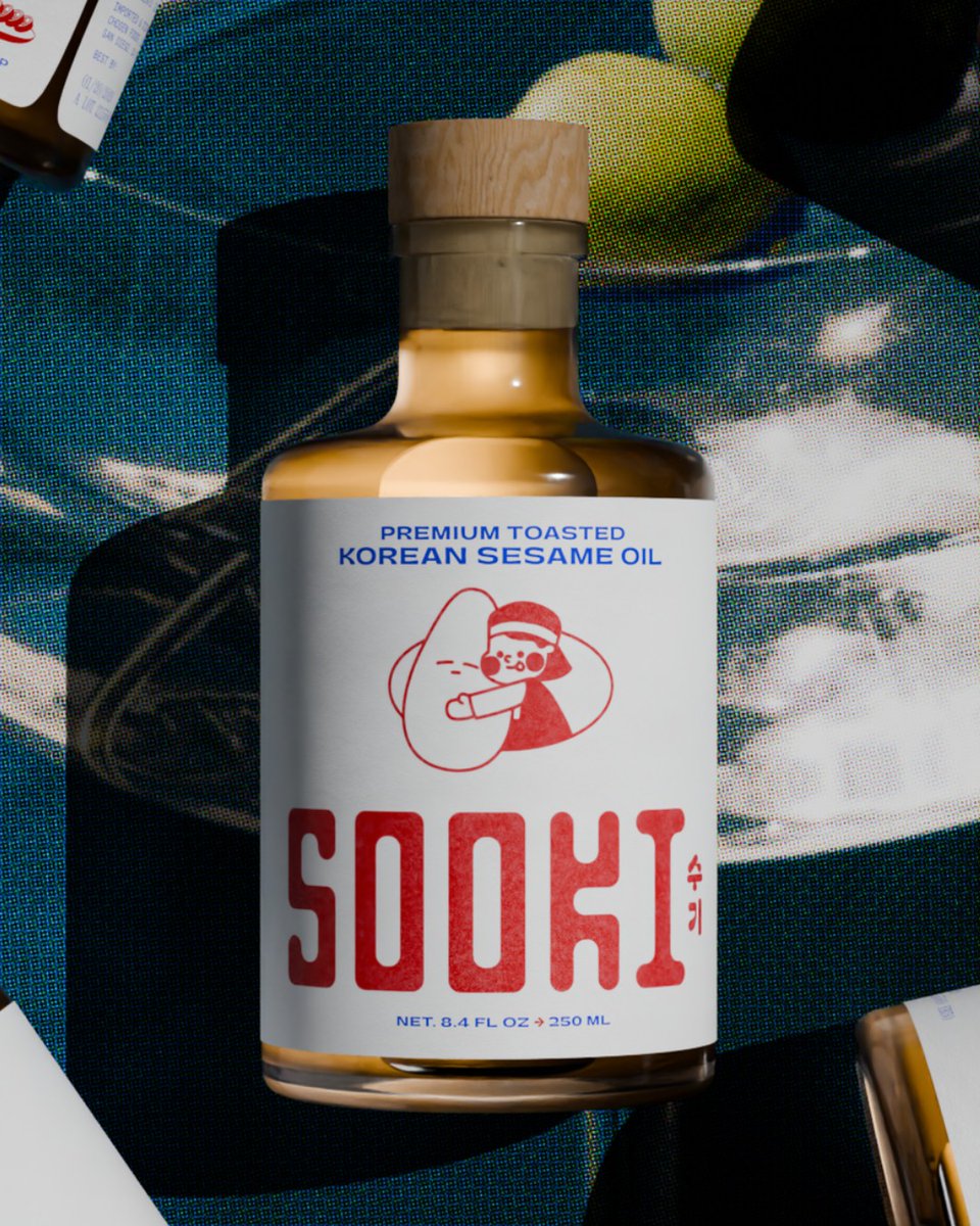 PENTAWARDS's tweet photo. The Collected Works' #packagingdesign for Sooki Sesam Oil. Rooted in Sooki Food's family story and traditional production methods, the identity and packaging feel partly nostalgic, partly modern, and very delicious. #DailyDesignInspiration https://t.co/oHn61oHtny