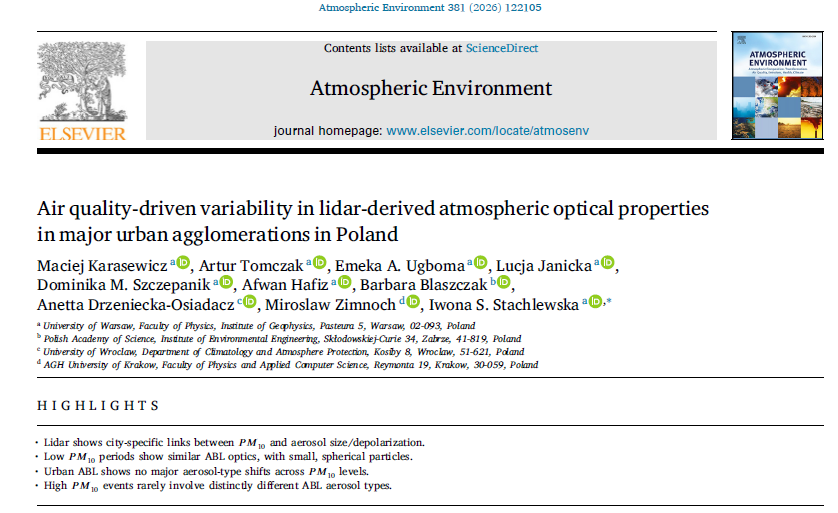 Mekusgood's tweet photo. Happy to share that our paper, “Air quality-driven variability in lidar-derived atmospheric aerosol properties,” has been published. Grateful to my co-authors for their valuable contributions.
https://t.co/bSAbWTd1Dy
#AirQuality #Aerosols #Lidar #RemoteSensing https://t.co/REluw41zP2