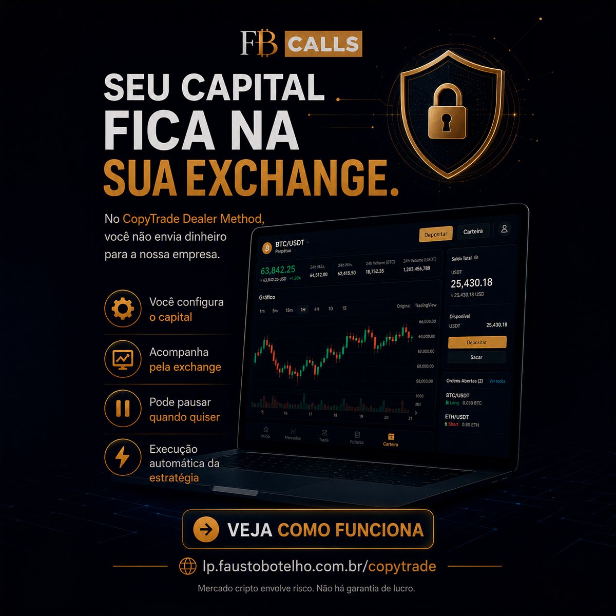 FaustoBotelho's tweet photo. CopyTrade não é robô mágico. ⚠️

É uma estrutura de execução automática de estratégia.

O mercado continua variável, cripto continua volátil e risco continua existindo.

A diferença está na praticidade operacional e na possibilidade de acompanhar tudo pela própria exchange.

Entenda antes de ativar:
https://t.co/zDOQ9QJfJj

#CopyTrade #GestaoDeRisco #Cripto