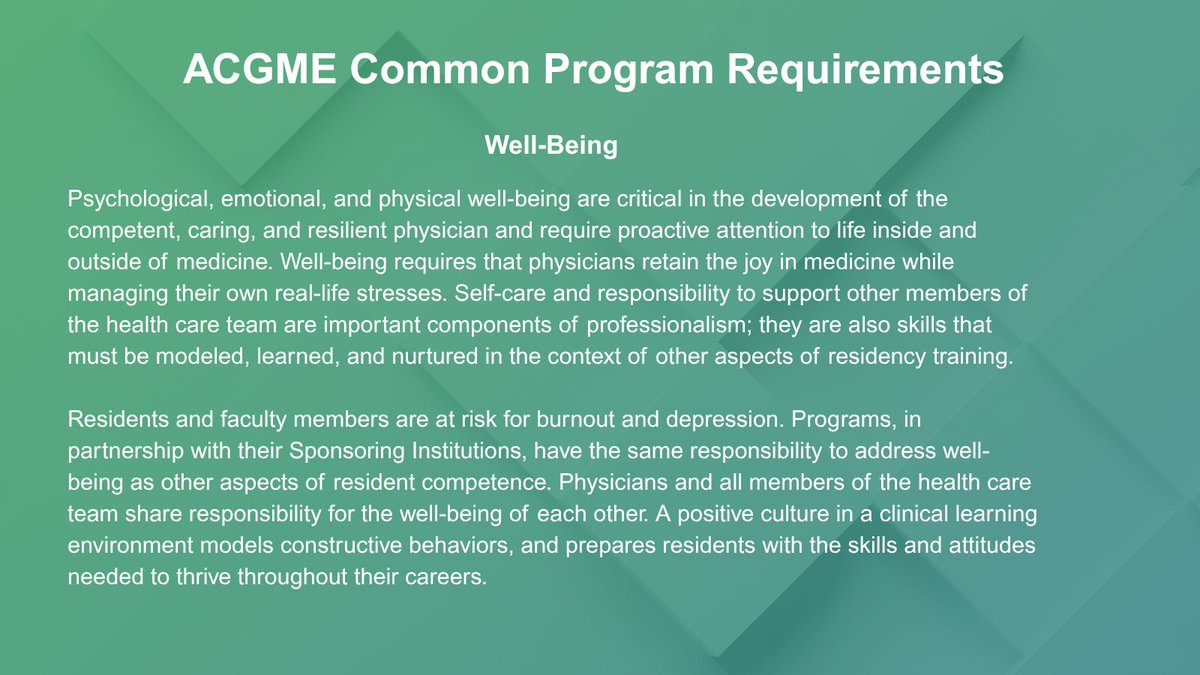 acgme's tweet photo. Prioritize your #mentalhealth. #ACGME Common Program Requirement 6.13. mandates that all residents be given the opportunity to attend mental health and other important appointments. #PhysicianWellBeing #MHAM2026 #MentalHealthAwarenessMonth https://t.co/R1dGPfIwah