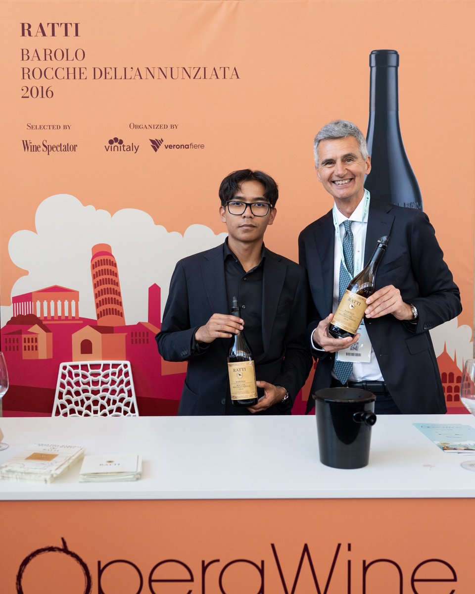 MyOperaWine's tweet photo. Here is the portrait of Ratti, one of the great Italian producers selected by Wine Spectator for #operawine2026. During this year's Grand Tasting, they shared with guests their Barolo Rocche dell’Annunziata 2016. Congratulations again! https://t.co/76zDUqirO6