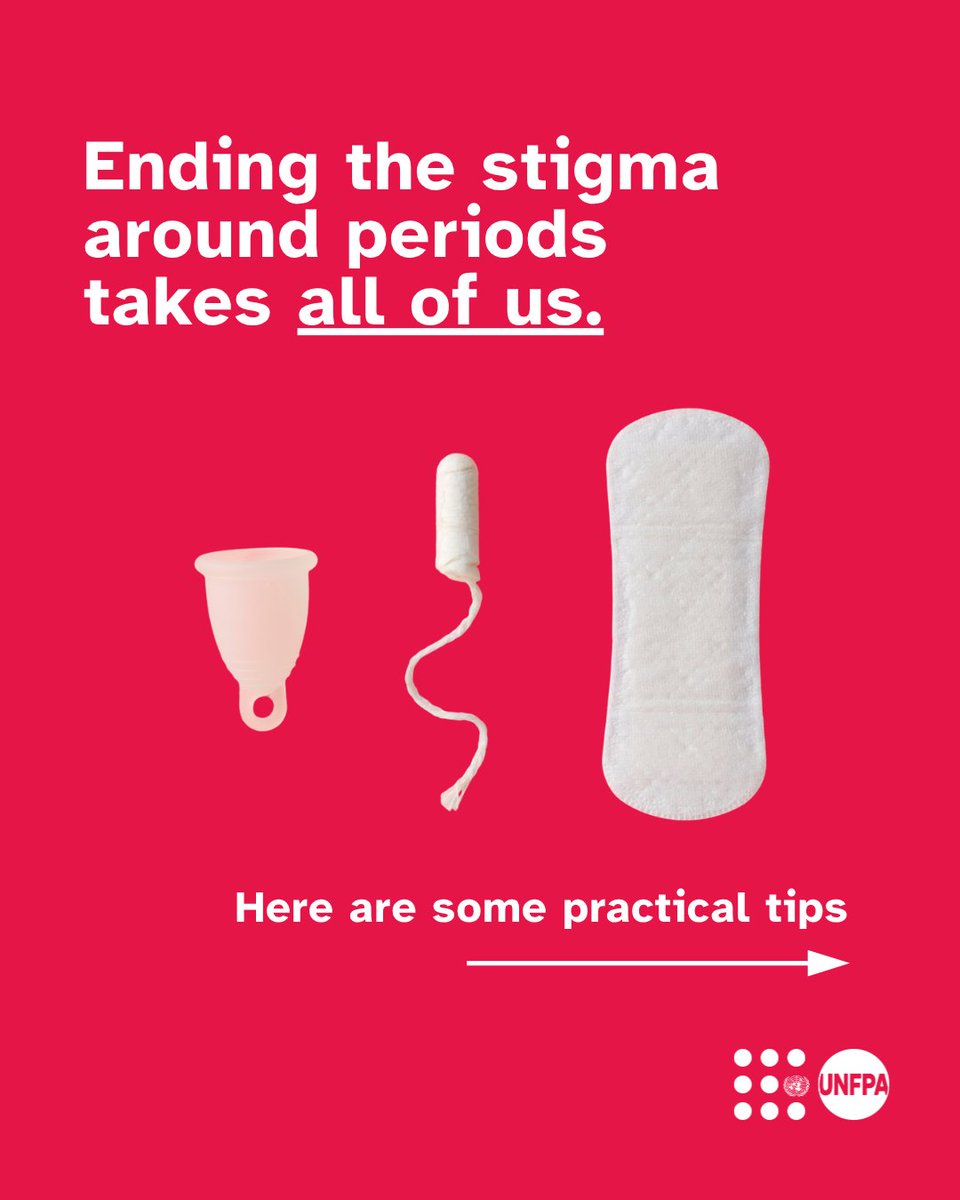 UNFPAGNB's tweet photo. Ending the stigma on menstrual hygiene isn’t a solo mission. It’s on all of us to bust the myths.

Stigma doesn’t just live in our silence; it lives in our policies, our schools, and our workplaces.

👉 Swipe to see how YOU can end stigma, one day at a time. https://t.co/m0SoEpwvhj