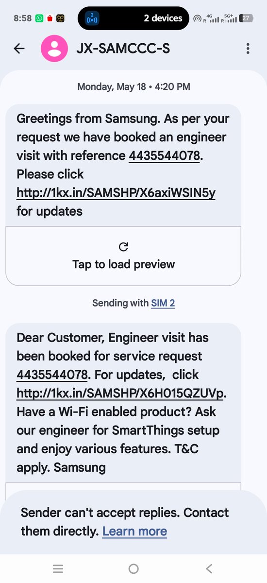 TechRaghavendra's tweet photo. @SamsungIndia @Samsung its almost 11 Days Of Complaints of Colling issue (0%Cooling )of Samsung AC But Till now Problem is not Solved Reference no 4435544078, worst service, it happened just after one month of Purchase because of Poor installation https://t.co/i82P2KKdK4