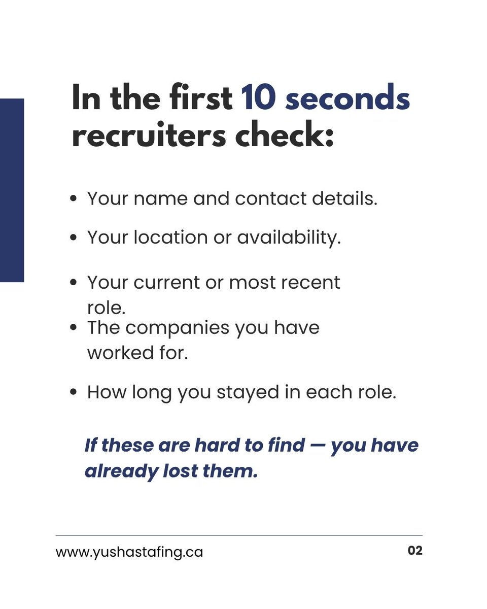 YushaInfo's tweet photo. You spent 3 hours on your resume. 
A recruiter spent 30 seconds on it.
Visit  https://t.co/Ku4ghDMDwy or DM us today.

#RecruitingTips #YushaStaffing #ResumeHelp #JobSearch #CareerAdvice #GetHired #Recruitment
#JobHunting #ResumeWriting #JobSeekers #HiringNow #CareerTips https://t.co/FyDkoxHKub