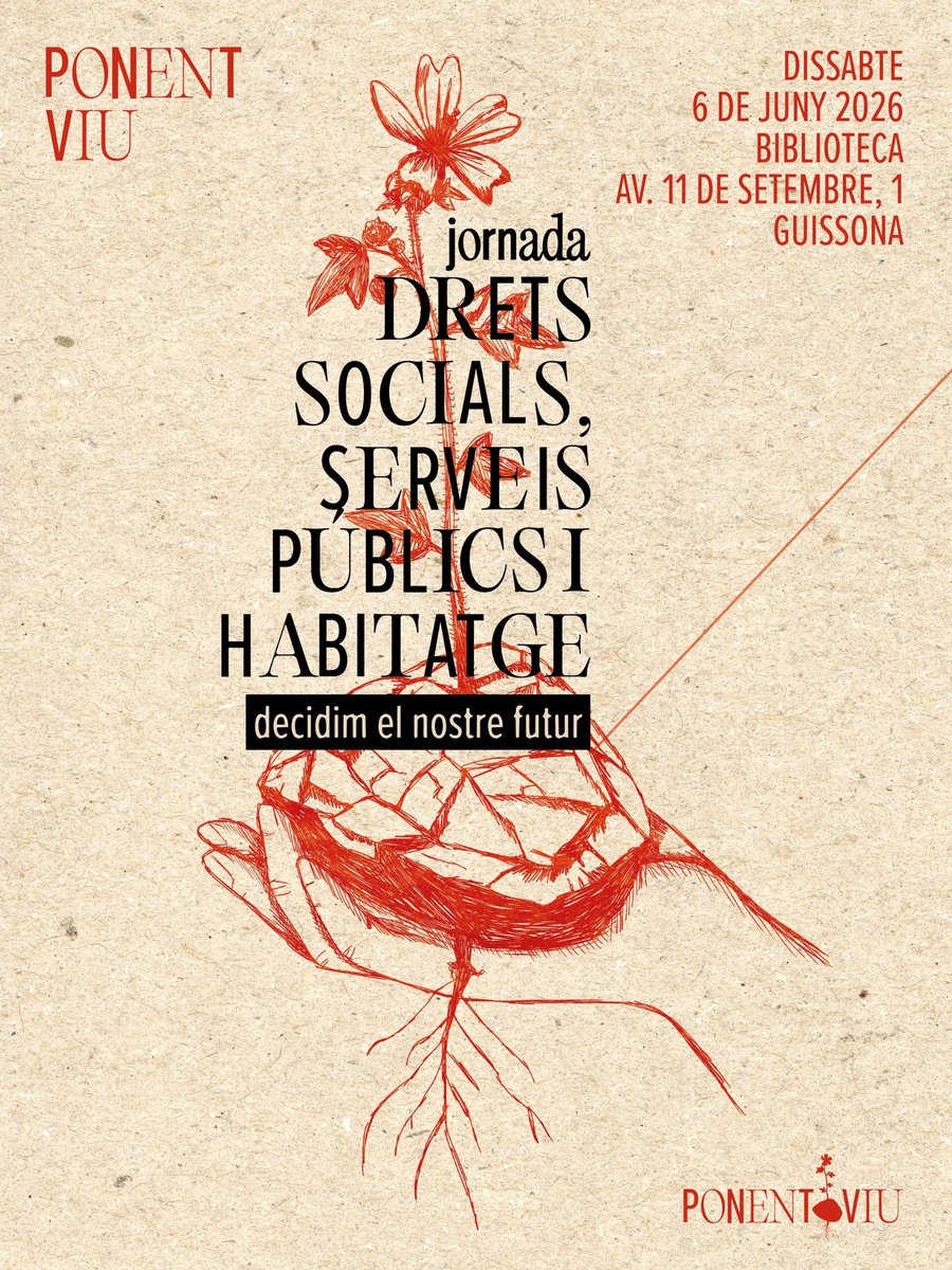 PonentViu's tweet photo. Guissona acollirà la tercera jornada per un Ponent Viu!

💬 Parlarem d’habitatge, mobilitat, sanitat i igualtat, per defensar els serveis públics i el dret a viure dignament als pobles de Ponent!

📍 Biblioteca de Guissona
🗓 Dissabte 6 de juny
🕥 A partir de les 10:15 h https://t.co/5p1zqLYxYz